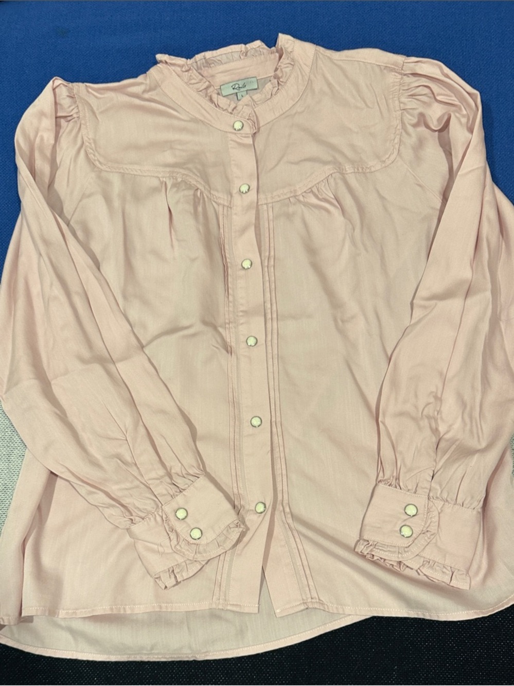 Rails Pale Pink Ruffle Collar Button-Down Blouse Brand new